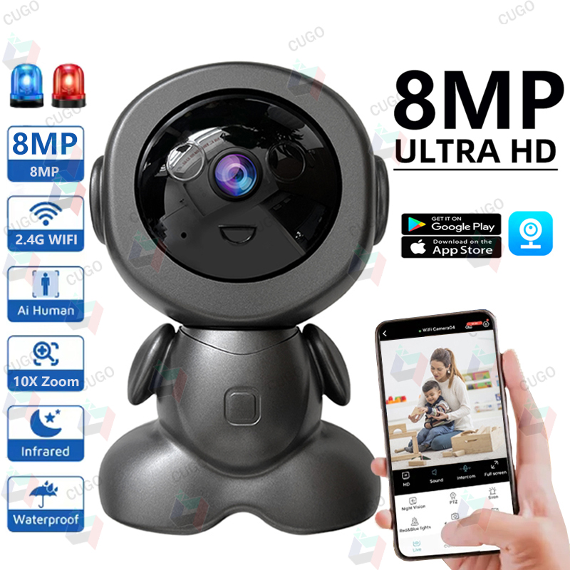 Home Security Robot - Caméra Robot de Surveillance WiFi 8MP