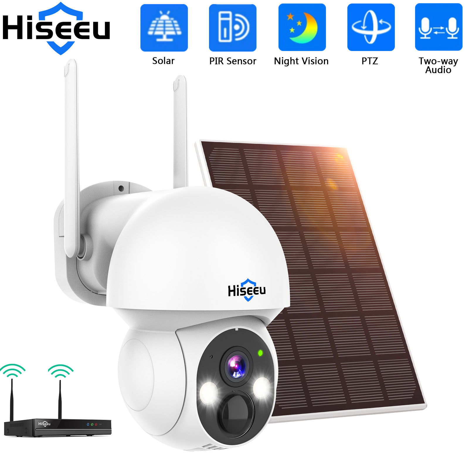Home Security Wifi Camera - Hiseeu 2K 4MP WIFI PTZ caméra