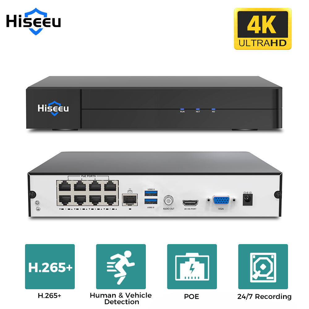 Home Security Camera - Hiseeu 8CH 4K PoE NVR réseau