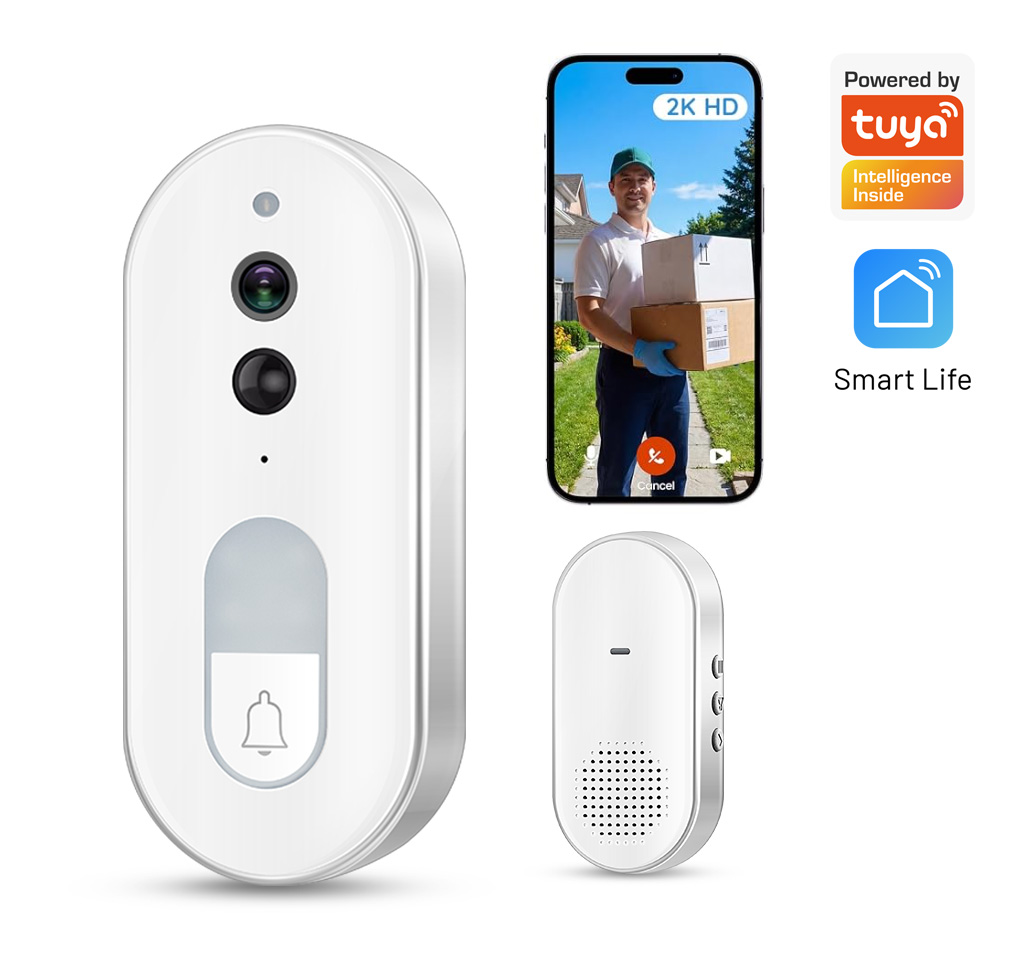 Home Security Camera Installation - Sonnette vidéo intelligente Tuya, sans fil,
