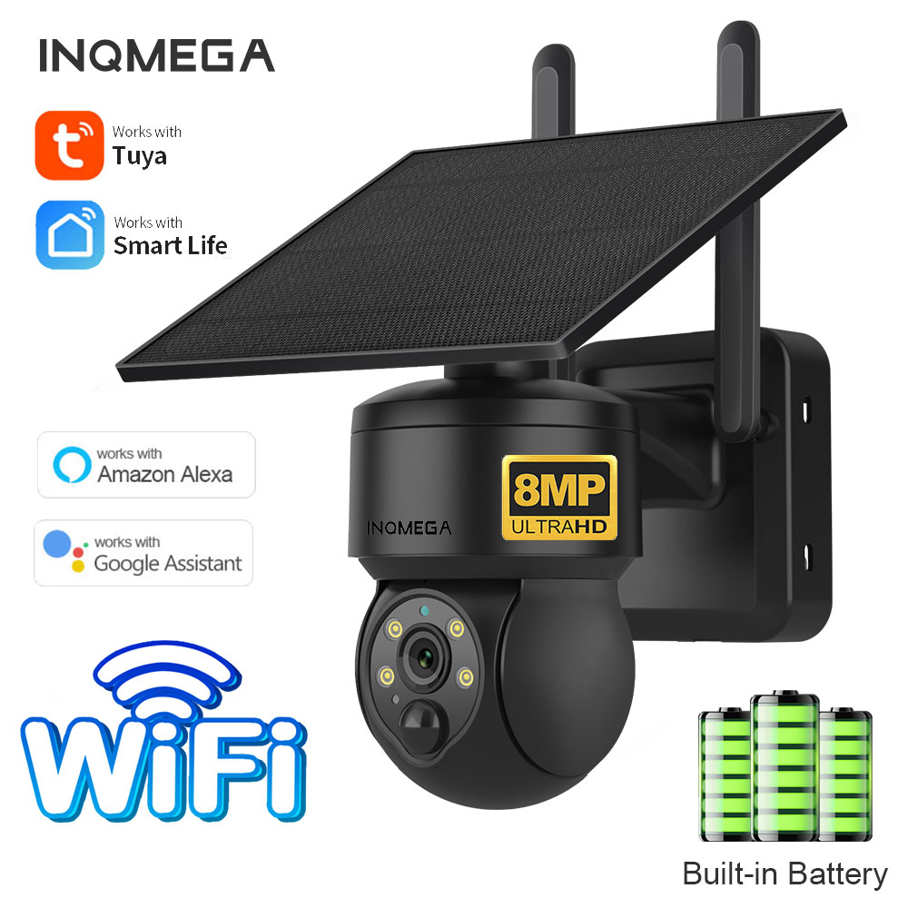 Home Security Wifi Camera - INQMEGA 8MP TUYA caméra solaire détection