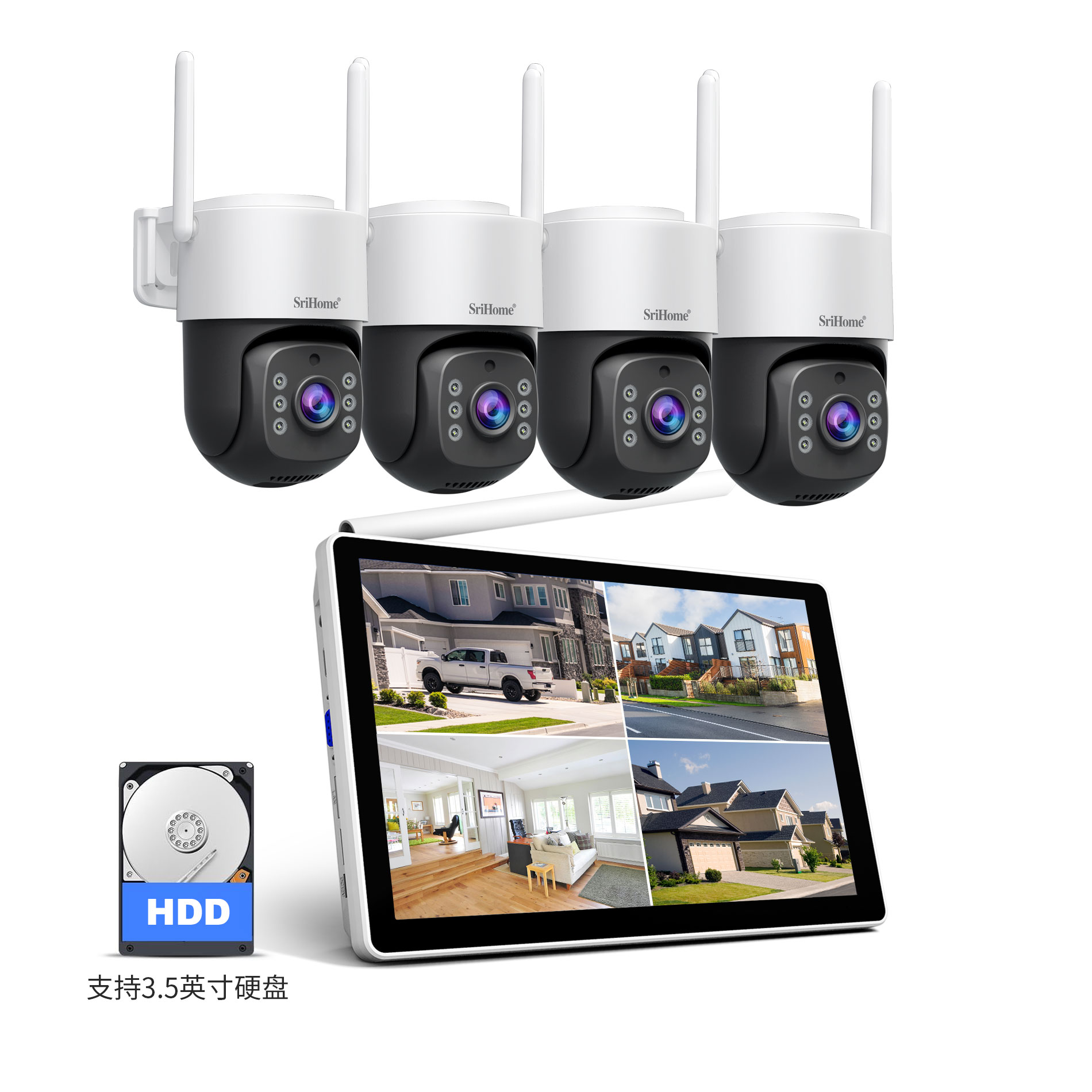 Home Security Land - Caméra IP Srihome NVS012-IPC056 5MP, écran