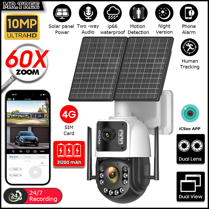 Home Security Battery - Caméra de sécurité solaire AOV en