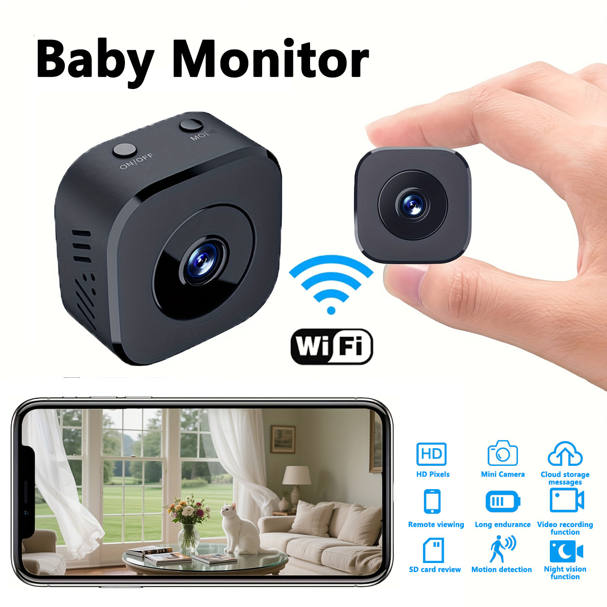 Home Security Wifi Camera - 1080P HD Mini caméra WiFi sécurité