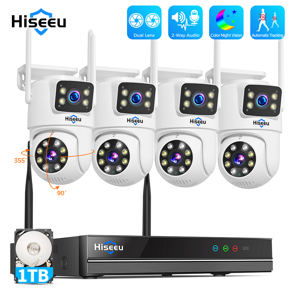 Home Security Wifi Camera - Kit de système de sécurité Hiseeu