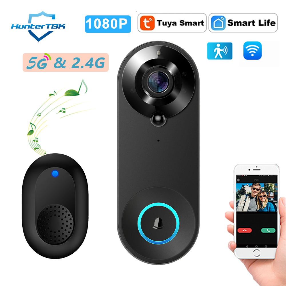Home Security Camera Installation - Sonnette vidéo WiFi 5G 2.4G 1080P