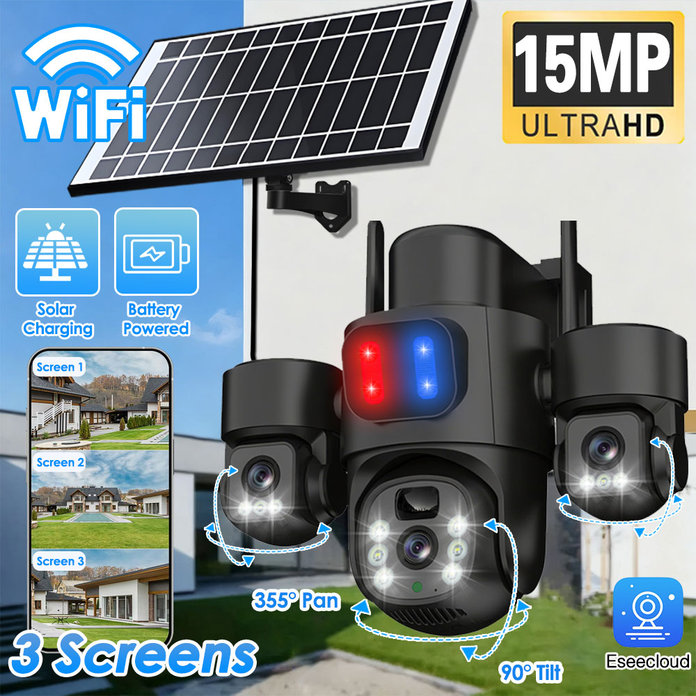 Home Security Wifi Camera - Caméra solaire PTZ WIFI extérieure 15MP