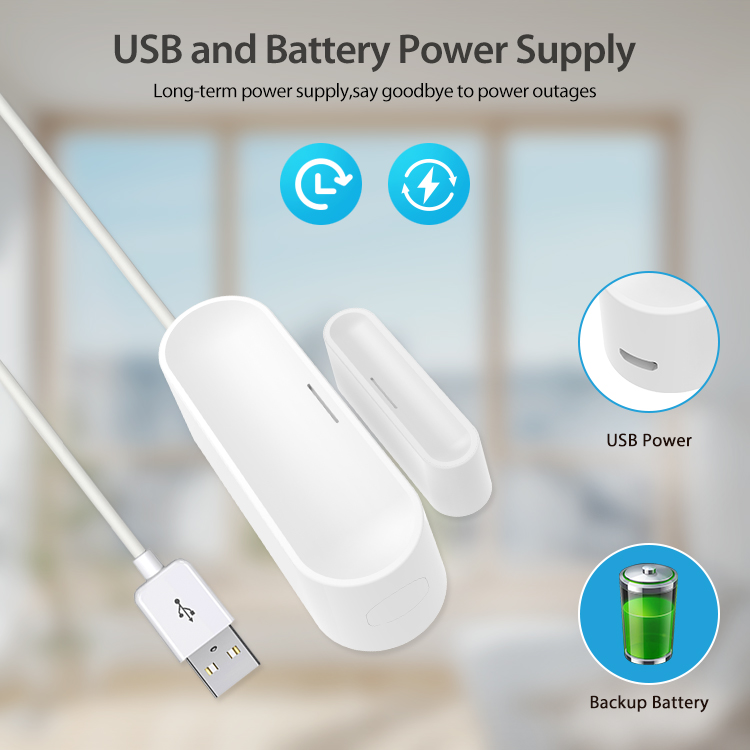 Home Security Battery - Capteur de porte/fenêtre intelligent Tuya, détecteur