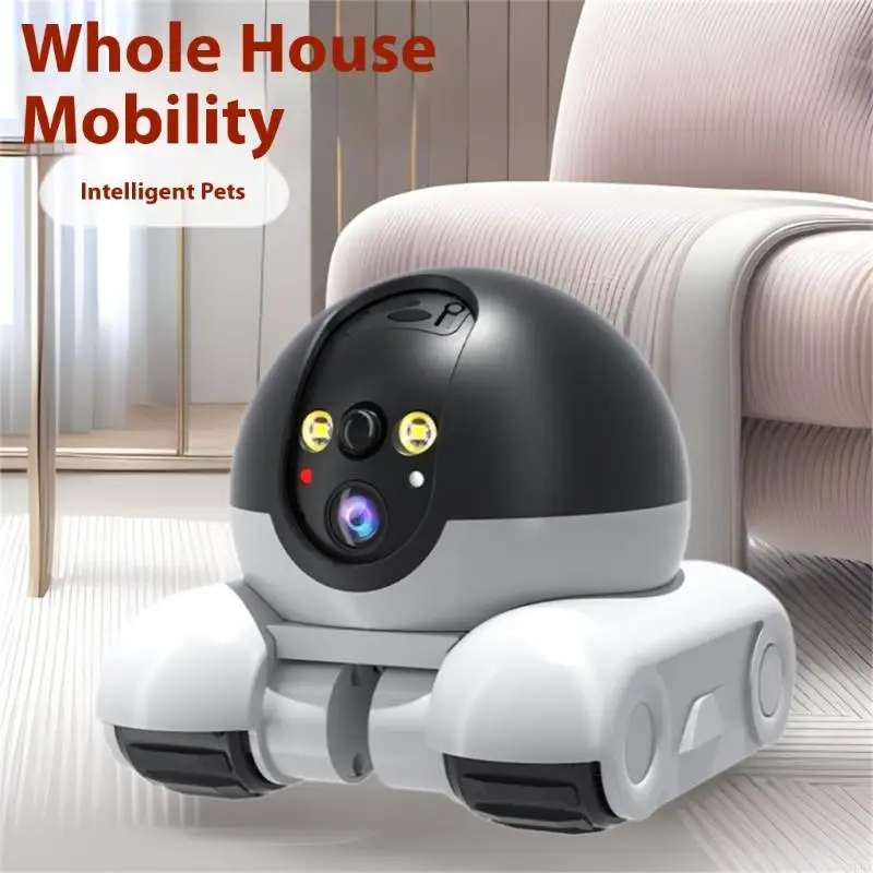 Home Security Robot - Caméra pour animaux compagnie tournante à