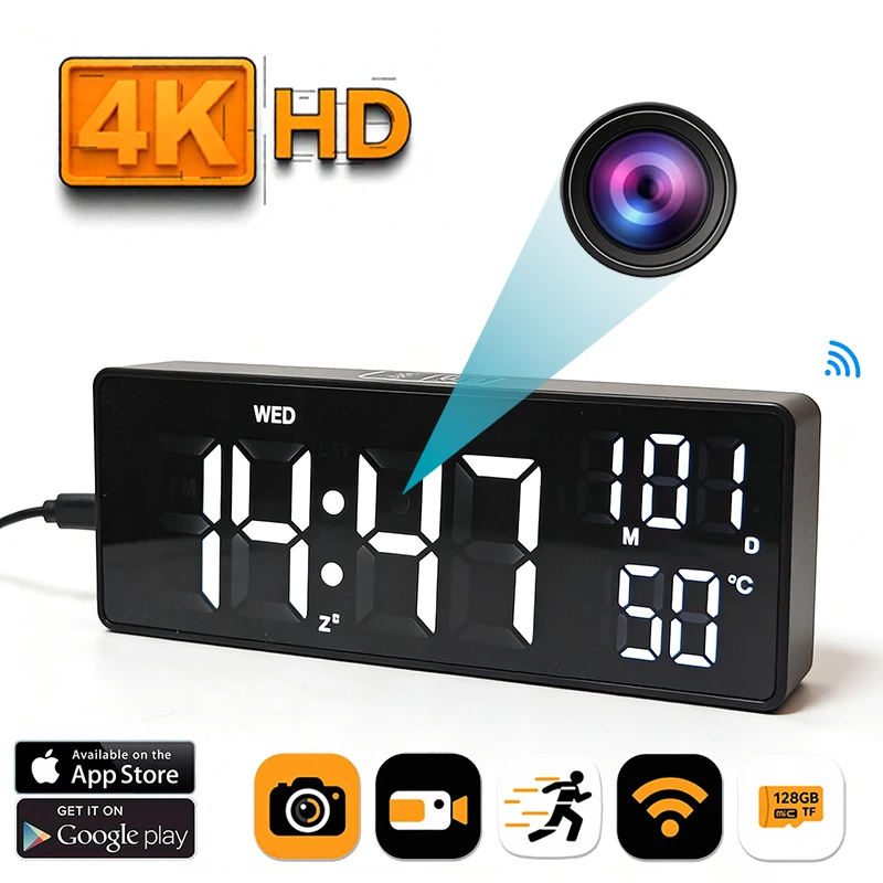 Mini caméra horloge WiFi sans  - Hidden Camera Clock avis et prix