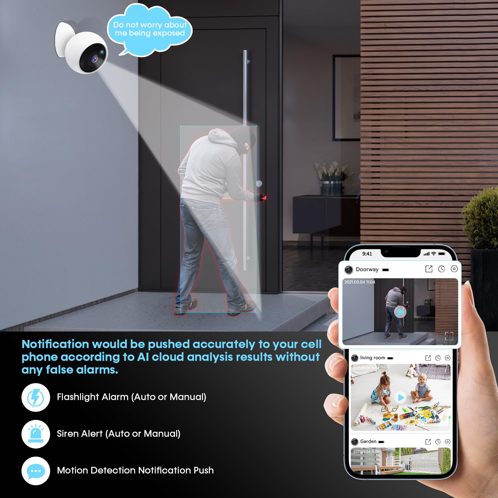 Caméra de sécurité sans fil Wi - Home Security Ai avis et prix