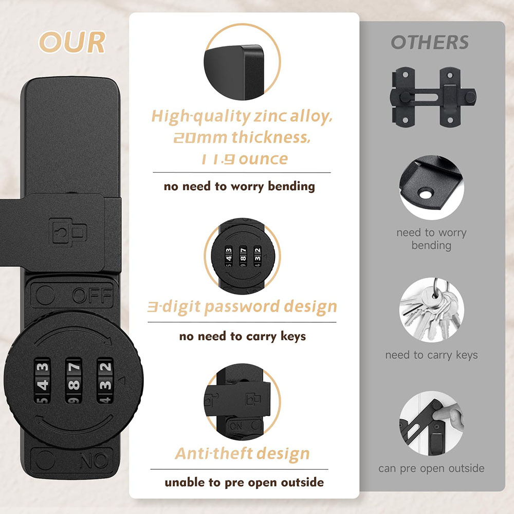 Serrure de porte de grange de  - Home Security Door Lock avis et prix