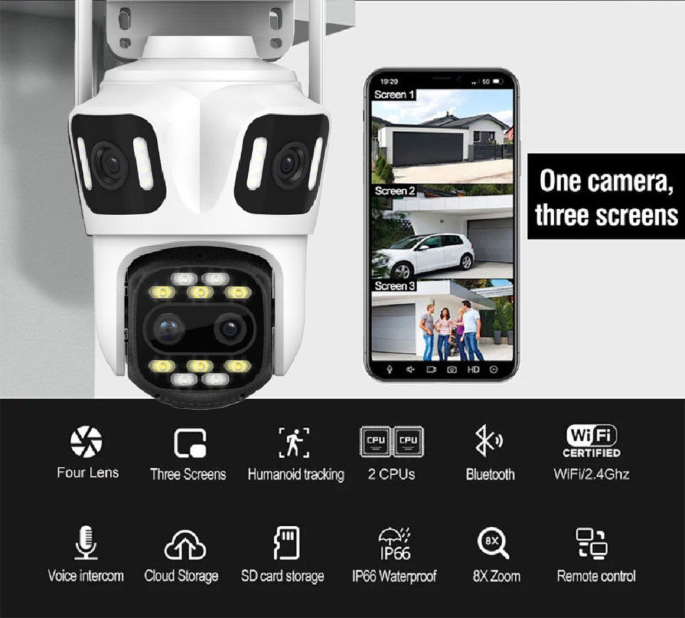 Uzoom 10K 16MP extérieur PTZ W - Home Security Ai avis et prix