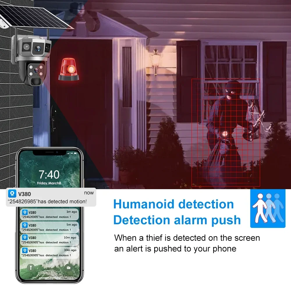 Caméra de sécurité V380 4K 3 é - Home Security Battery avis et prix