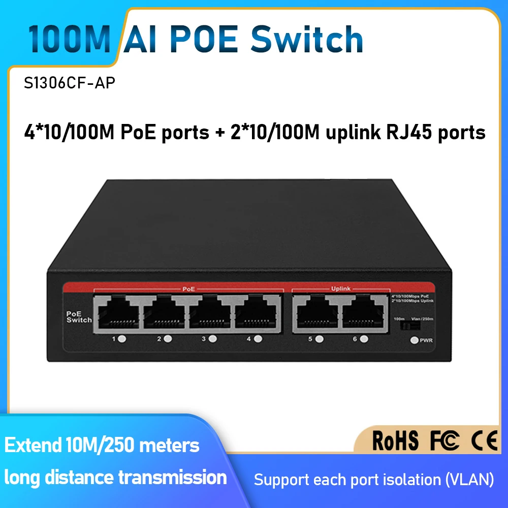 Commutateur PoE AI EWIND 6 por - Home Security Ai avis et prix